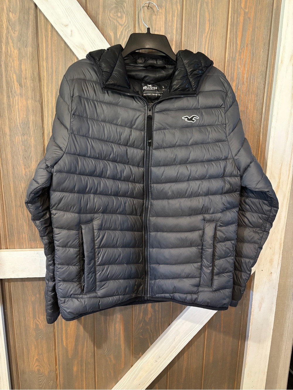 Hollister Hooded Puffer Jacket Men’s Sz Large